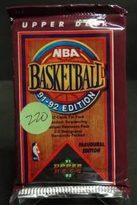 lot 220 image: 1991-92 Upper Deck Basketball Sealed Pack - 1ST Jordan  Rodman UD Print-Holograms GEM 10