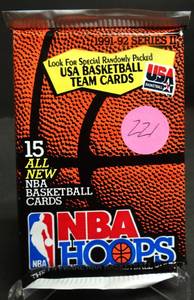 lot 221 image: 1991-92 Basketball NBA Hoops Series 2 Pack Sealed MICHAEL JORDAN PSA10