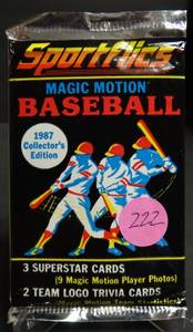 lot 222 image: 1987 Sportflics Magic Motion Collectors Edition Baseball Unopened Pack