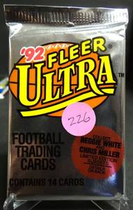 lot 226 image: 1992 FLEER ULTRA FOOTBALL Foil Pack - Favre, Marino,  Jackson 