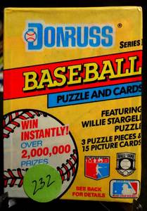 lot 232 image: Vintage 1991 Donruss Series 1 Baseball Cards Wax Pack sealed -15 Cards Per Pack