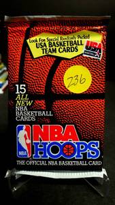 lot 236 image: 1991-92 Basketball NBA Hoops Series 2 Pack Sealed MICHAEL JORDAN PSA10