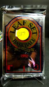 lot 237 image: 1992 Edition Leaf Set Baseball Series 1 Unopened Pack