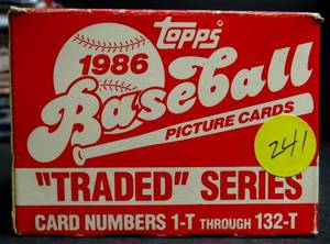 lot 241 image: $$$ 1986 TOPPS TRADED SET W BARRY BONDS ROOKIE (GALARRAGA, CANSECO ROOKIE  $$$