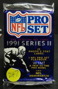 lot 247 image: 1991 Series 2 NFL Pro Set Football Cards Unopened Pack - FAVRE ROOKIE