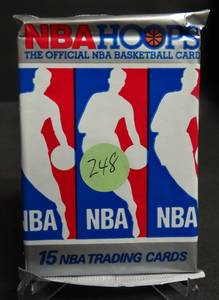 lot 248 image: WOW 1989 NBA Hoops Unopened Wax Pack Chance for Mint Jordan Bulls (15 cards)