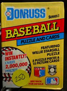 lot 250 image: Vintage 1991 Donruss Series 1 Baseball Cards Wax Pack sealed -15 Cards Per Pack