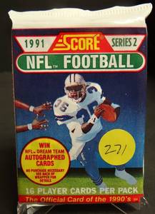 lot 271 image: 1991 Score Series 2 Football Cards   Brett Favre RC