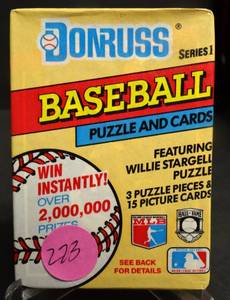 lot 273 image: Vintage 1991 Donruss Series 1 Baseball Cards Wax Pack sealed -15 Cards Per Pack