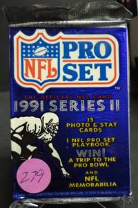 lot 279 image: 1991 Series 2 NFL Pro Set Football Cards Unopened Pack - FAVRE ROOKIE