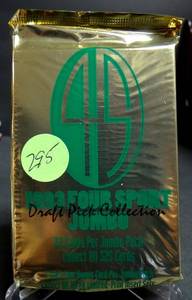 lot 295 image: Classic 1993 Four Sport Jumbo Wax Pack - 23 CARDS IN EACH PACK (COMPS $10-12PK)