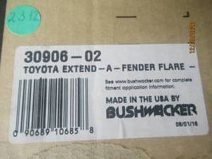 lot 198 image: Bushwacker 30906-02 03-06 Toyota Tundra, Extended Style Fender Flares, Front and Rear Set