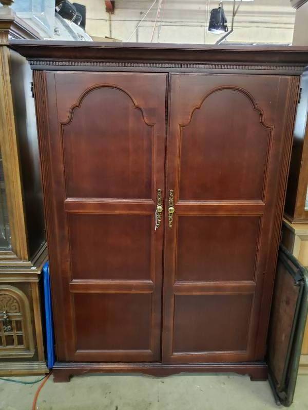 Armoire With Fold Down Desk Inside 50 X24 X67 Approx Estate Liquidation Sale Auction Spear
