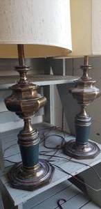 lot 2 image: 2 Stiffel Brass Lamps