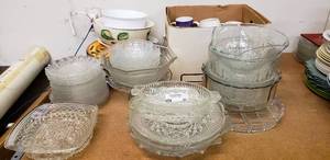 lot 51 image: Assorted Lot of Platters, Relish Trays, Dishes and Coffee Cups
