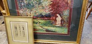 lot 58 image: Crown Fine Arts Carolina Mirror #4391 and Epoque De Henry II Print