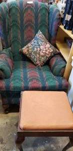 lot 80 image: Arm Chair with Ottoman