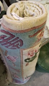 lot 98 image: Pink Floral Area Rug