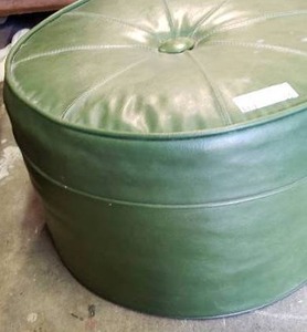 lot 99 image: Green Vinyl Upholstered Ottoman
