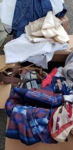 lot 127 image: Misc. Lot Includes Bed Shirt, Linens, Scarfs, and Belts