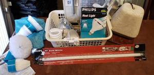 lot 133 image: Misc. Lot including Light bulbs, Hurricane Spin Scrubber Attachments, and Outdoor Faucet Covers