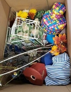 lot 171 image: Decorative Items includes boxes, artificial flowers