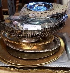 lot 78 image: Silver Looking Platters and Misc. Items