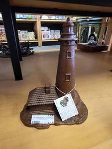 lot 705 image: VINTAGE RED MILL MFG. LIGHTHOUSE MADE FROM PECANS AS SHOWN. 11.5 X 8.75 X 6.