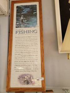 lot 724 image: OAK FRAMED ID RATHER BE FISHING PLAQUE AS SHOWN.