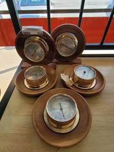 lot 755 image: BAROMETERS, HUMIDITY METERS, THERMOMETERS AS SHOWN.