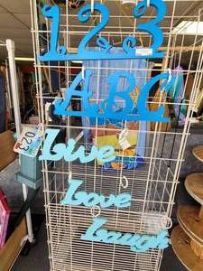 lot 760 image: WALL DECOR WOOD PHRASES AS SHOWN.