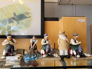 lot 773 image: FISHERMAN SCULPTURES AS SHOWN.