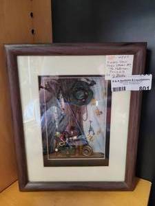 lot 801 image: THE FISHERMAN WINDOW PANE SHADOW BOX WITH COA AS SHOWN.