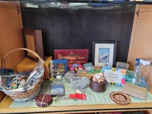 lot 802 image: FISH DECOR, FRAMED PRINT, PHOTO FRAME, TRINKET AND MORE AS SHOWN.