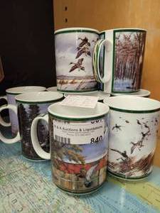 lot 840 image: THE DANBURY MINT DUCKS OF N. AMERICA COLLECTIBLE COFFEE CUPS IN DESIGNS SHOWN.