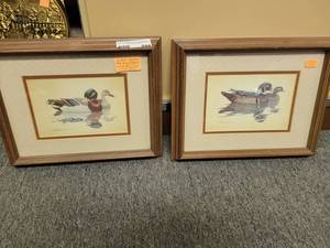 lot 844 image: LOT OF 2 FRAMED RICHARD SLOAN DUCK PRINTS (1980, 1981) AS SHOWN.
