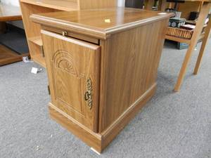 lot 900 image: STORAGE CABINET WITH WRITING SLIDE-OUT AS SHOWN.