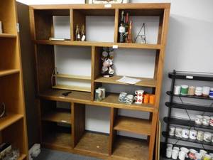 lot 974 image: WOODEN MEDIA-STYLE DISPLAY CABINET IN STYLECOLOR SHOWN. CONTENTS SHOWN NOT INCLUDED