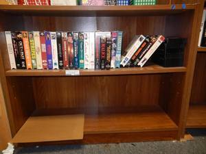 lot 1114 image: 3-TIER BOOKCASESHELF IN STYLE SHOWN. CONTENTS SHOWN NOT INCLUDED (DELAYED PICK UP BETWEEN 200 PM AND 400 PM)