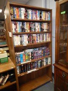 lot 1120 image: BOOKCASE  SHELF IN STYLECOLOR SHOWN. CONTENTS SHOWN NOT INCLUDED (DELAYED PICK UP BETWEEN 200 PM AND 400 PM)