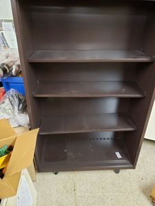 lot 935 image: METAL SHELF CABINET AS SHOWN.