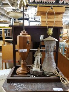 lot 1030 image: LOT OF 3 LAMPS IN STYLESDESIGNS SHOWN.
