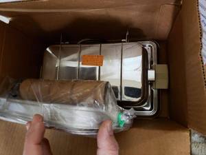 lot 1037 image: VINTAGE WAFFLE MAKER, COFFEE POT, CAST IRON CORN BREAD MAKERS, AND MORE AS SHOWN. NICE MIXED LOT