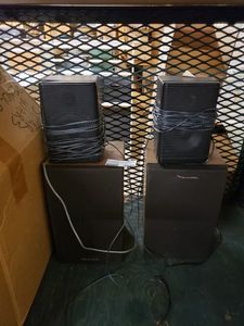 lot 1042 image: LOT OF SPEAKERS IN STYLESSIZES SHOWN.