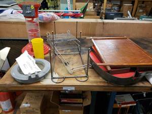 lot 1050 image: GUMBALL MACHINE, ADVERTISING LETTERS, AND MORE AS SHOWN.