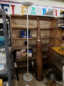 lot 1099 image: 2 FLOOR AND ONE TABLE LAMPS AS SHOWN.