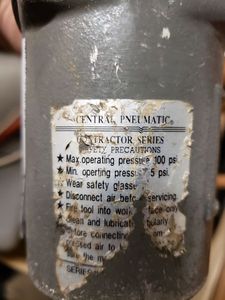 lot 1181 image: CENTRAL PNEUMATIC NAIL GUN AS SHOWN.