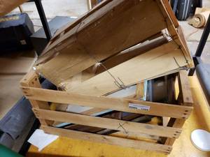 lot 1205 image: WOOD CRATES WITH CONTENTS AS SHOWN.