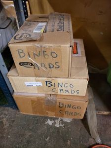 lot 1222 image: 2 BOXES OF BINGO CARDS AS SHOWN.