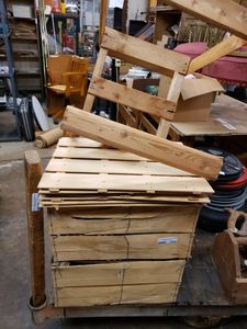 lot 1233 image: WOOD CRATES WITH CONTENTS AS SHOWN.